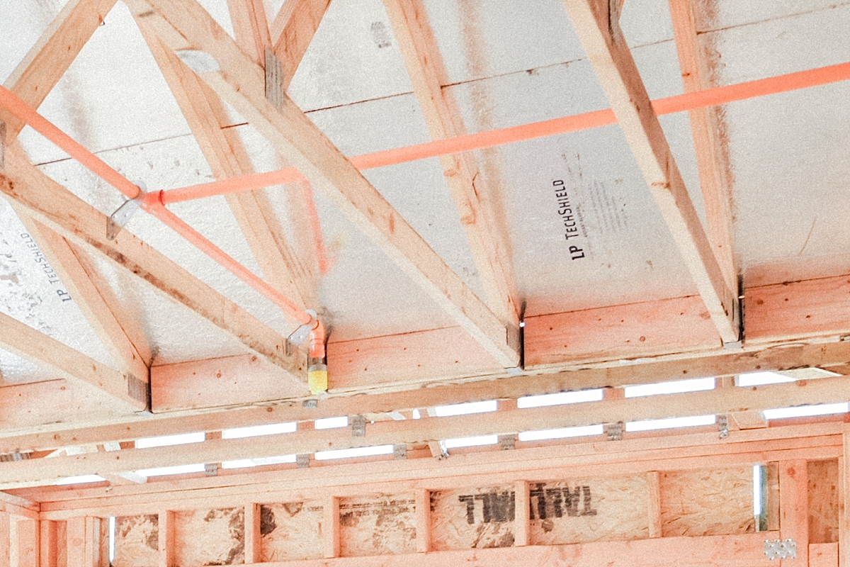 Sprinklers in ceiling