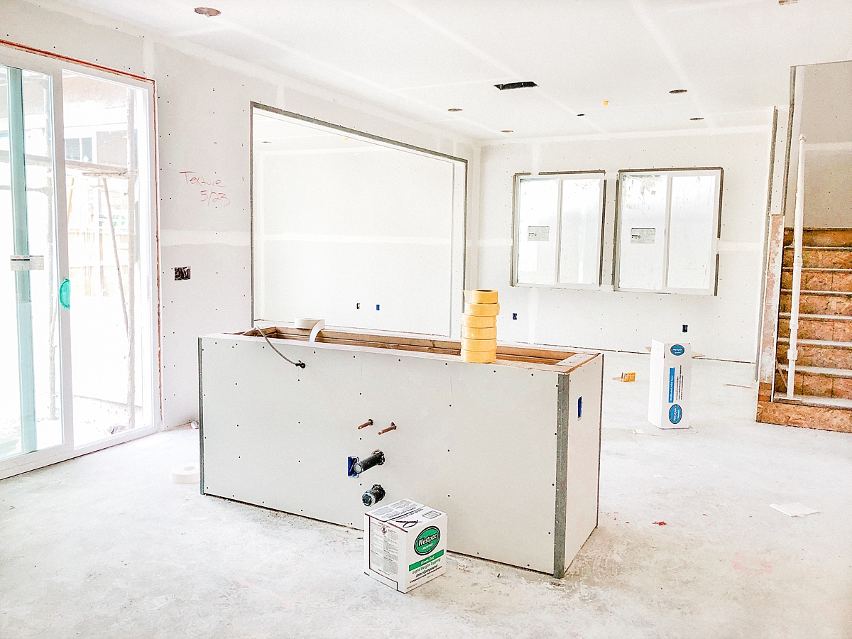 Interior drywall - kitchen and dining room