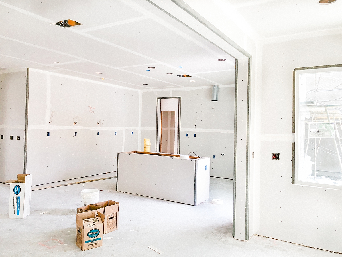 Interior drywall - kitchen