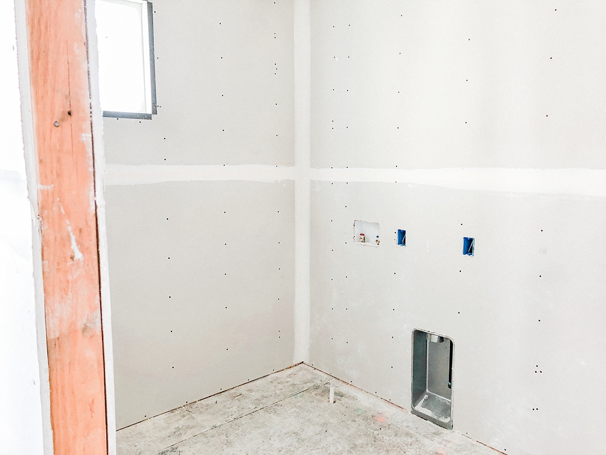 Interior drywall - laundry room