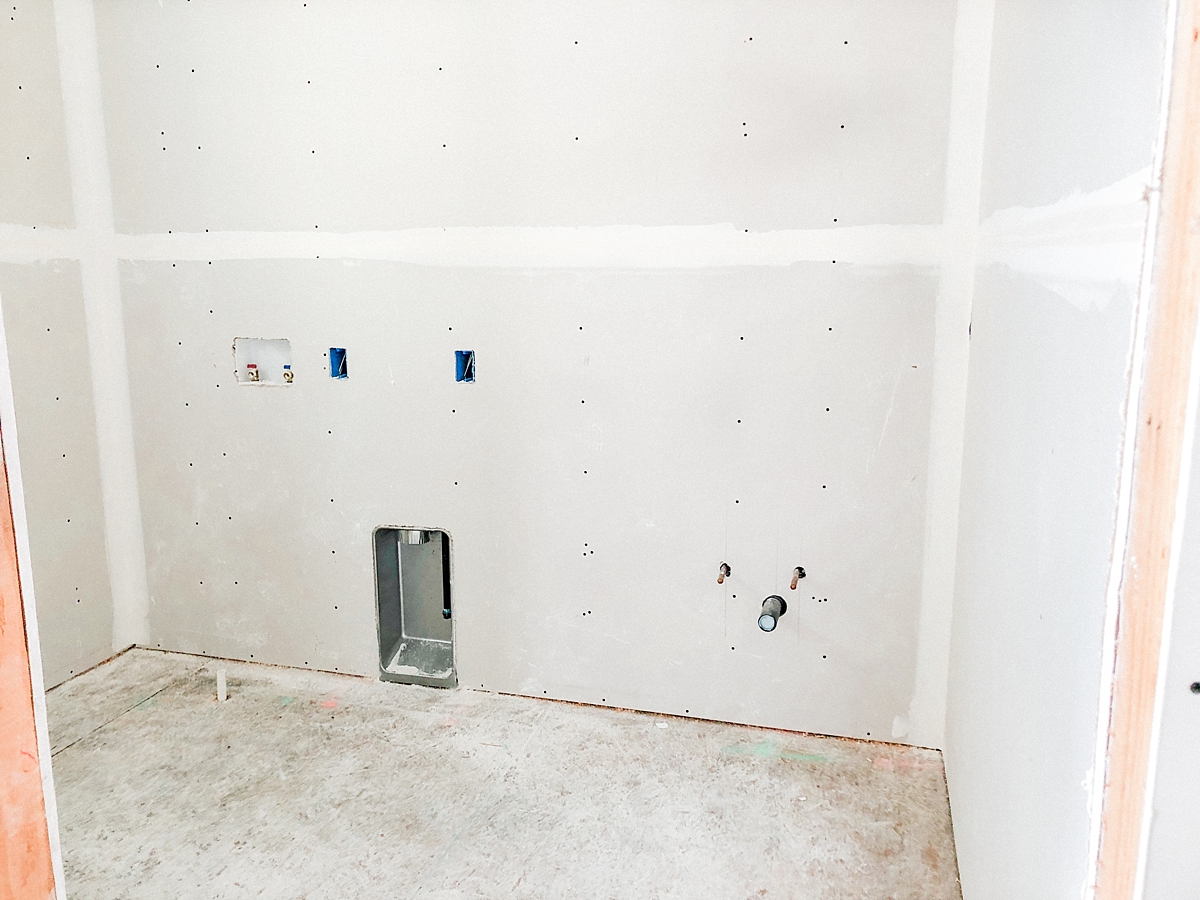 Interior drywall - laundry room