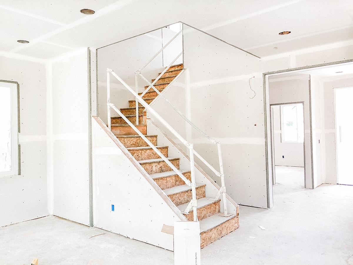 Interior drywall - stairwell