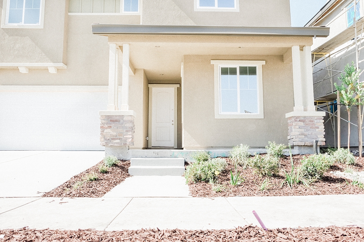 Front entrance of the house with landscaping