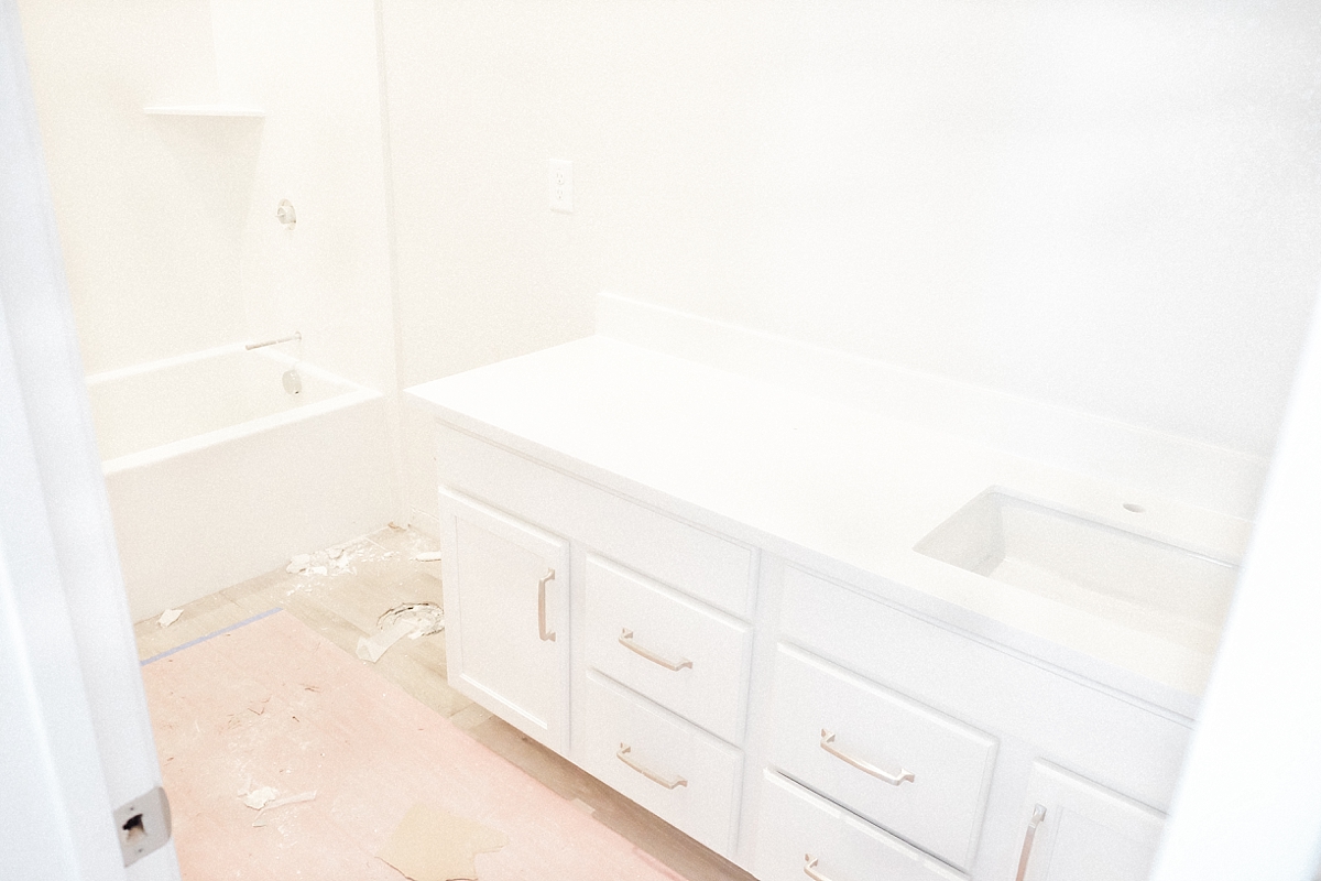 Piedrafina marble counter top and shower walls are in - guest bathroom