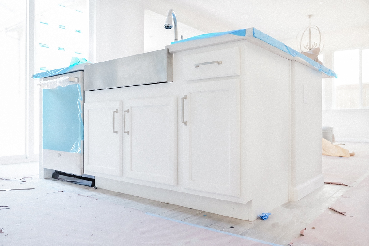 Gourmet kitchen dishwasher + farmhouse stainless steel sink