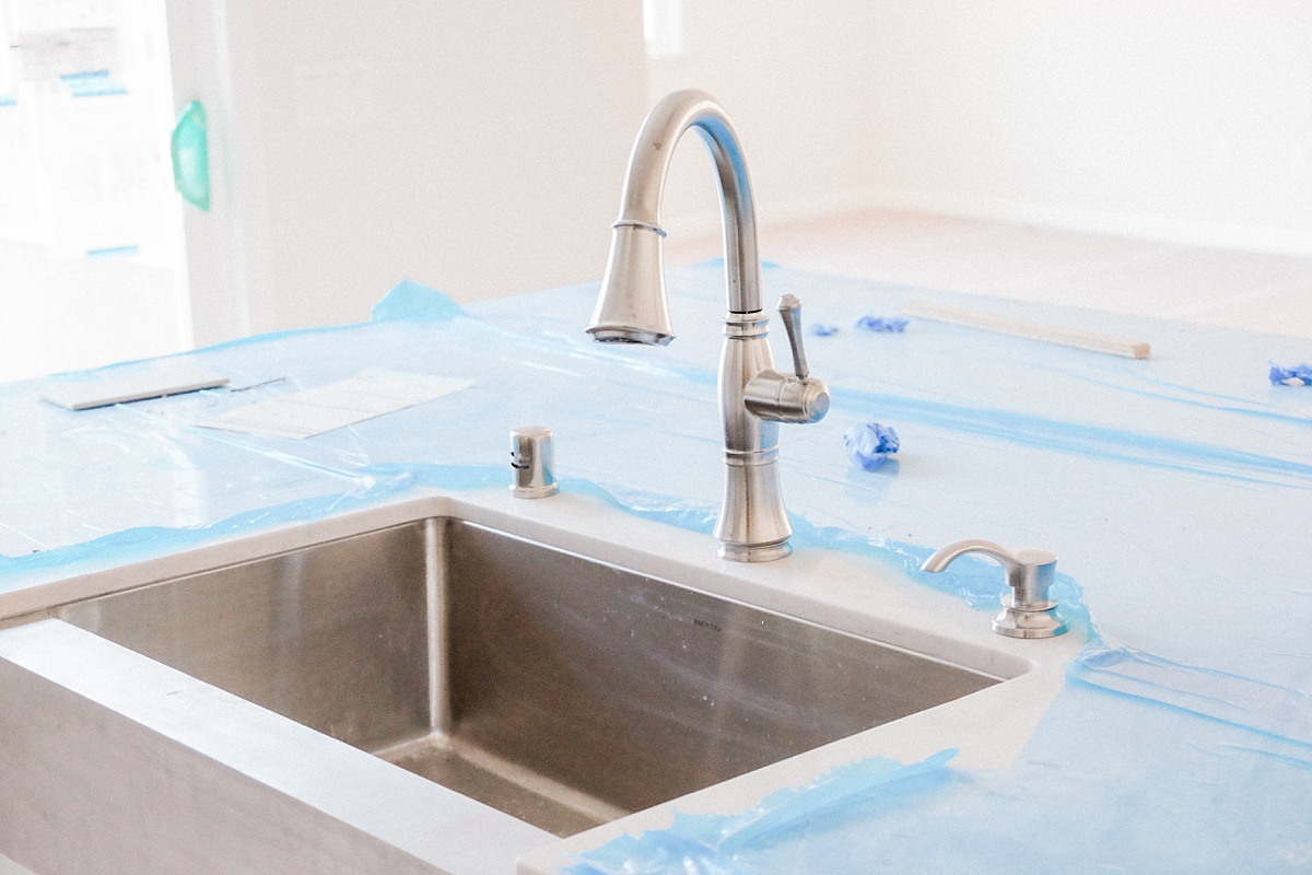 Farmhouse stainless steel sink, faucet and soap dispenser