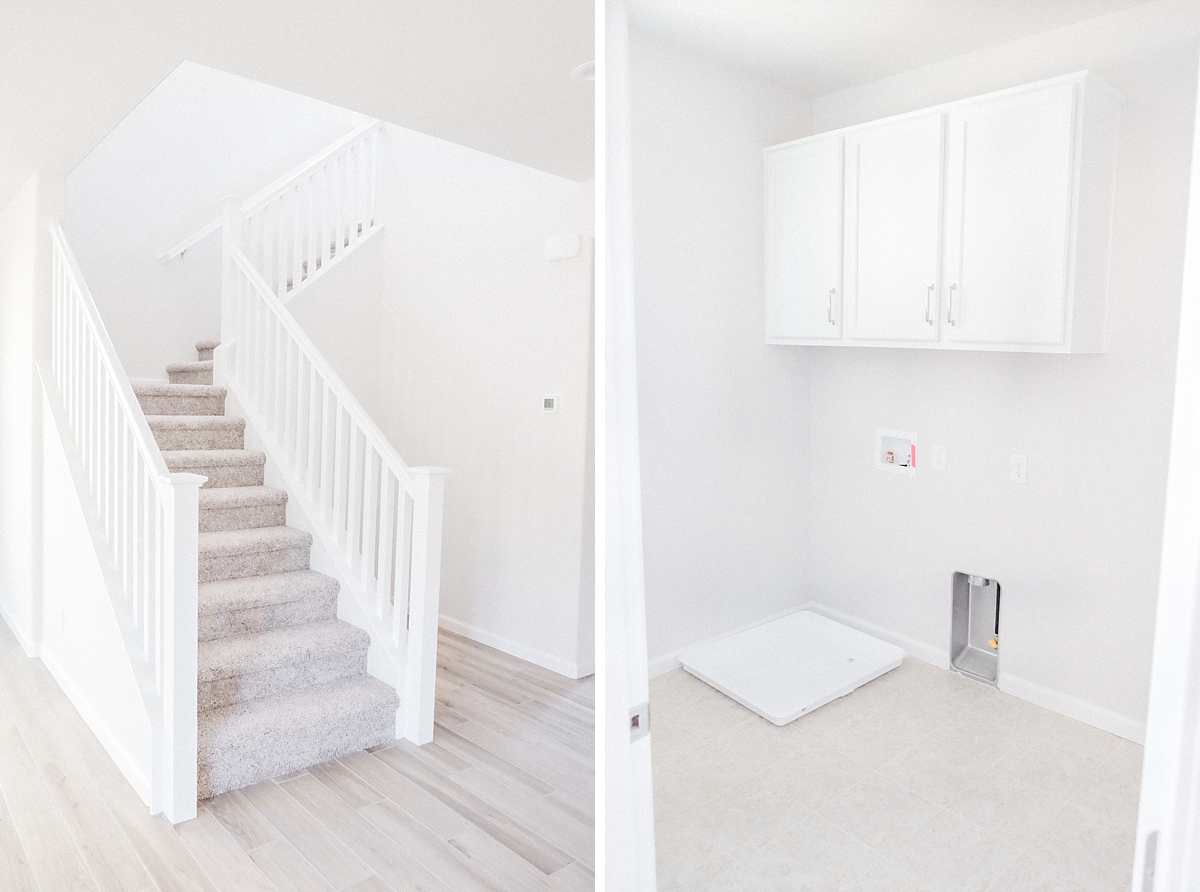 Stairwell and upstairs laundry room