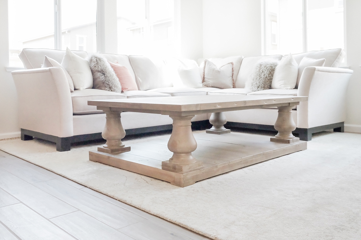 Restoration Hardware coffee table and rug