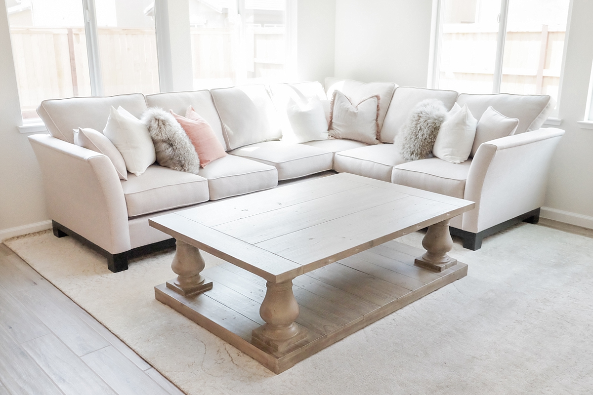 Restoration Hardware coffee table and rug